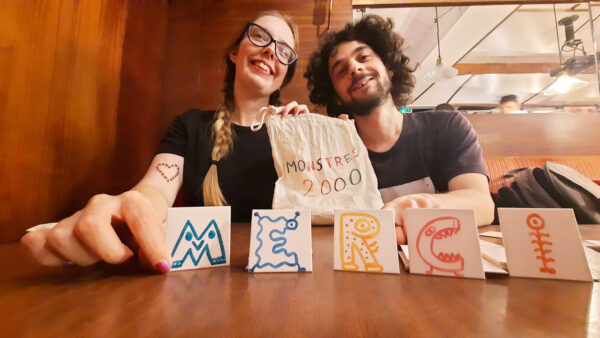 Mathilde Yernaux et Bastien Loizillon, autrice et auteur du jeu PICK A MONSTER